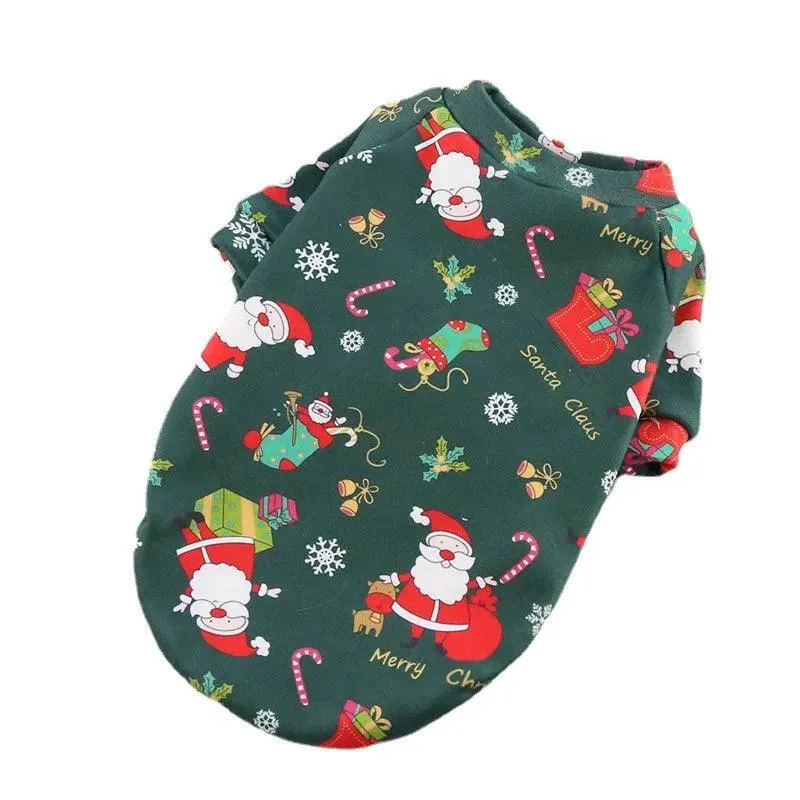 Christmas Printed Sweater Fleece-Lined Pet Clothes