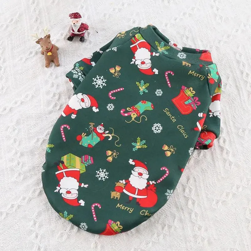 Christmas Printed Sweater Fleece-Lined Pet Clothes