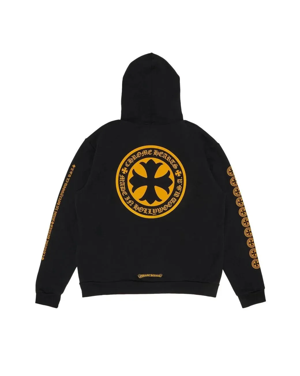 CHROME HEARTS PLUS LOGO PULLOVER HOODIE BLACK / YELLOW