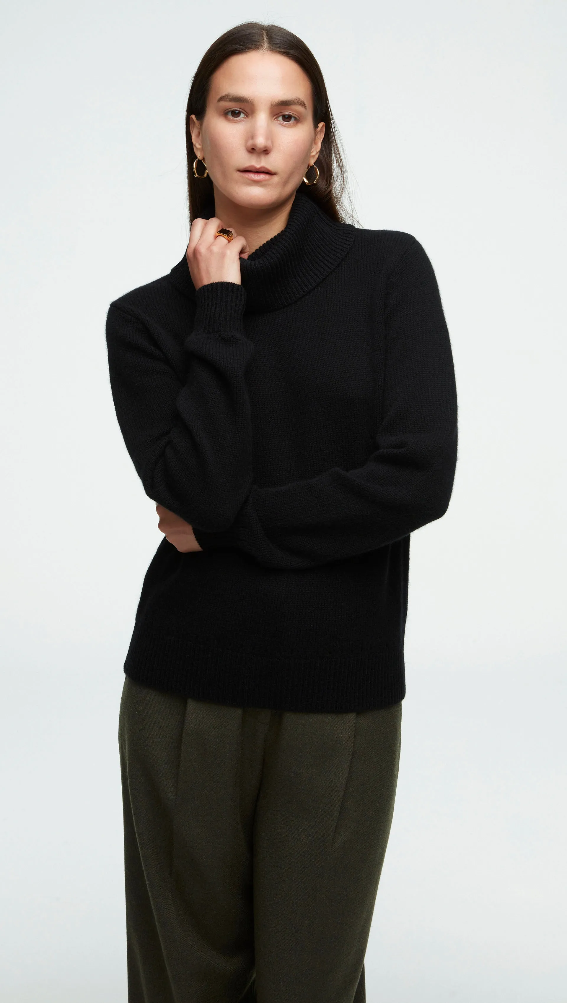 Chunky Turtleneck in Wool-Cashmere | Black