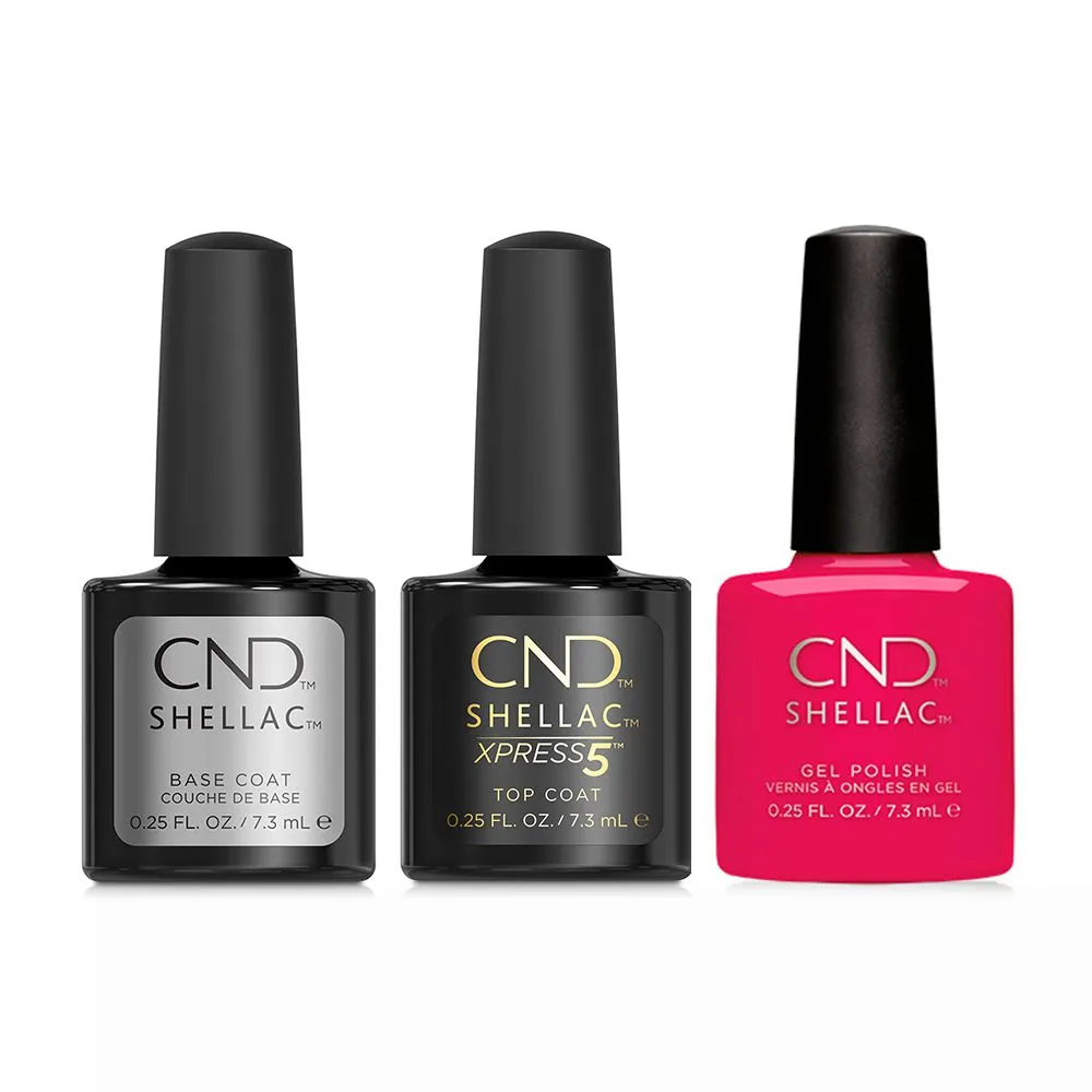 CND - Shellac Xpress5 Combo - Base, Top & Pink Leggings (0.25 oz)