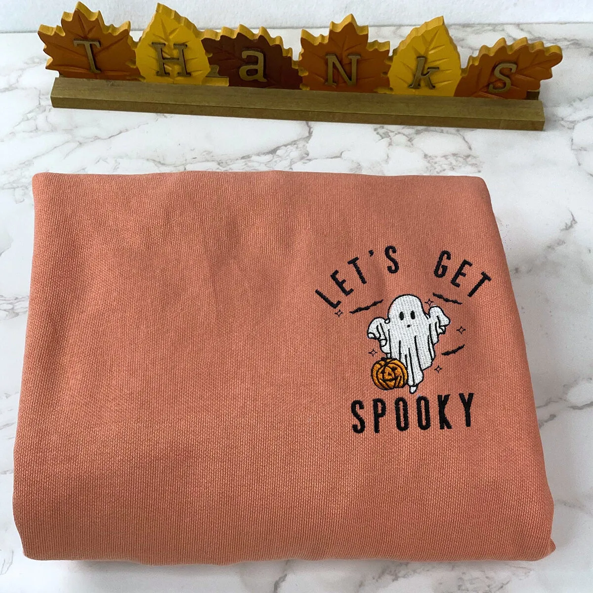 Comfort Color® Spooky Season Crewneck, Let's Get Spooky Embroidered Halloween Sweatshirts, Hoodie