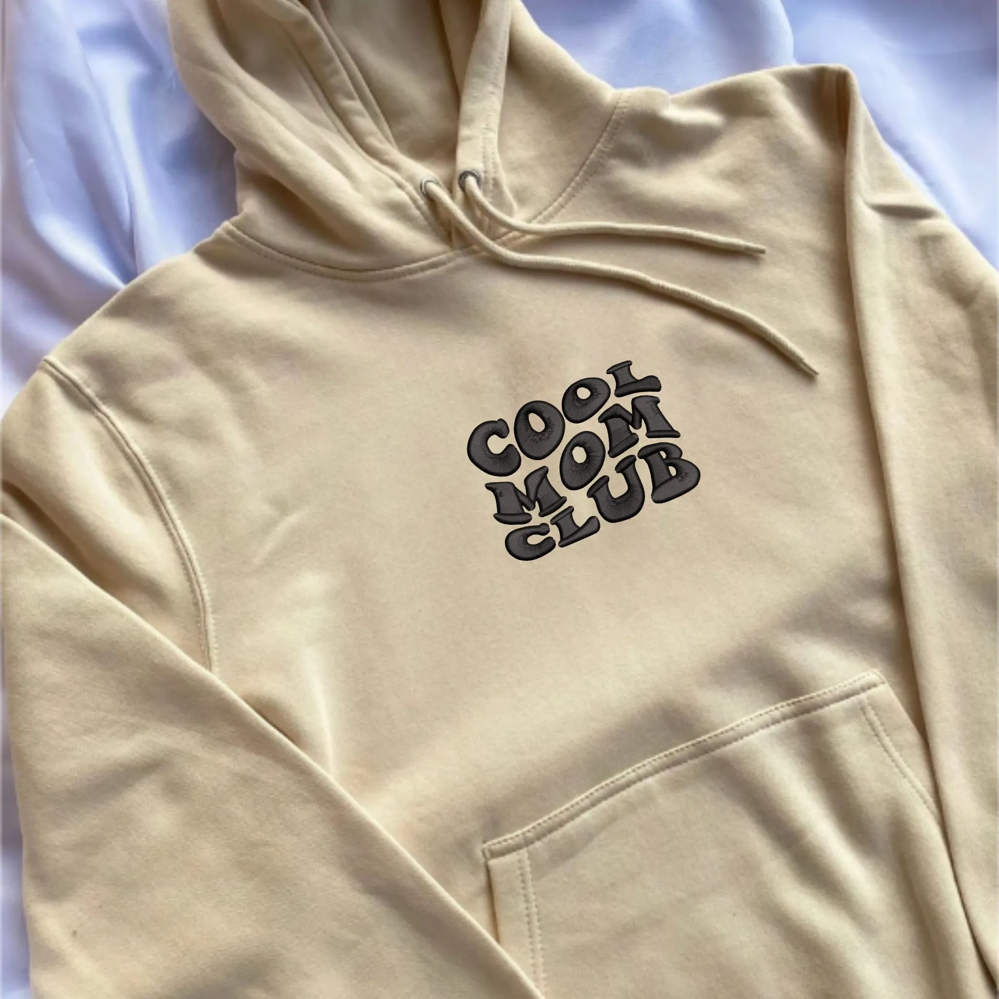 Cool Mom Club Sweatshirt or Hoodie with Embroidered Kids Names on Sleeve