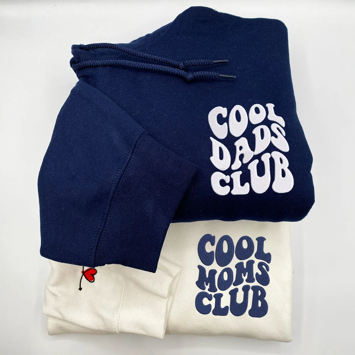 Cool Mom Club Sweatshirt or Hoodie with Embroidered Kids Names on Sleeve