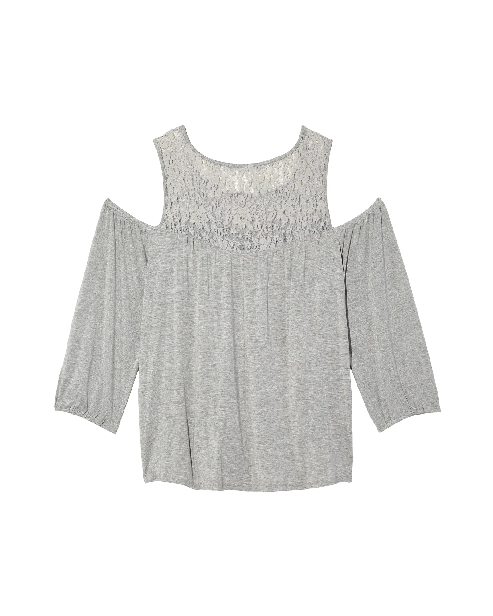 Corinne Knit Cold Shoulder Top | Light Grey