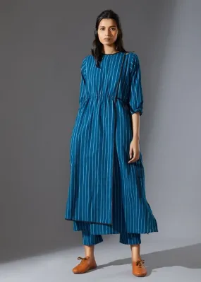 Cotton Overlap Tunic-  Blue