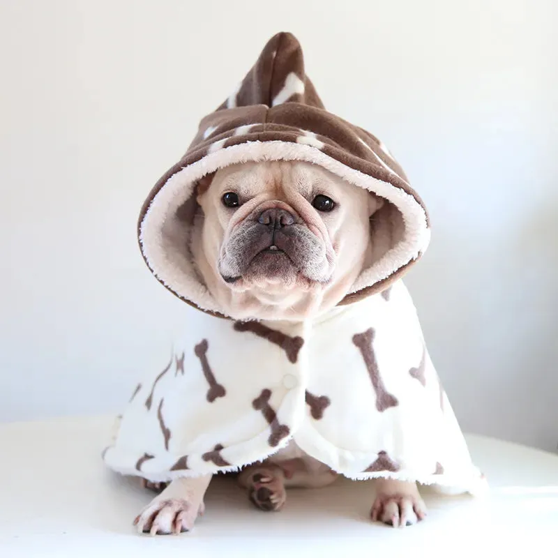 Cozy Up Your Pet with Autumn-Winter Pet Cloak Pajamas: Thickened Cotton Teddy Clothes for Dogs - Stylish, Warm, and Perfect for Home!