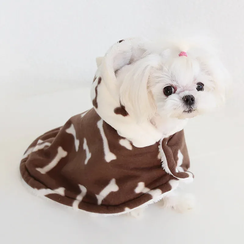 Cozy Up Your Pet with Autumn-Winter Pet Cloak Pajamas: Thickened Cotton Teddy Clothes for Dogs - Stylish, Warm, and Perfect for Home!