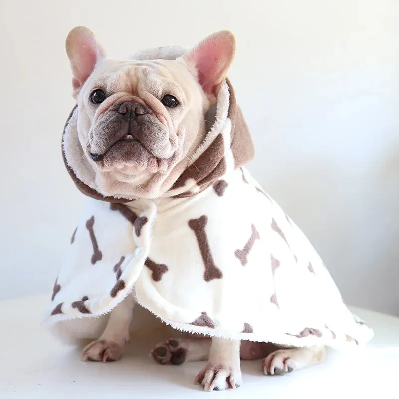 Cozy Up Your Pet with Autumn-Winter Pet Cloak Pajamas: Thickened Cotton Teddy Clothes for Dogs - Stylish, Warm, and Perfect for Home!