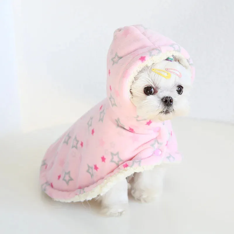 Cozy Up Your Pet with Autumn-Winter Pet Cloak Pajamas: Thickened Cotton Teddy Clothes for Dogs - Stylish, Warm, and Perfect for Home!