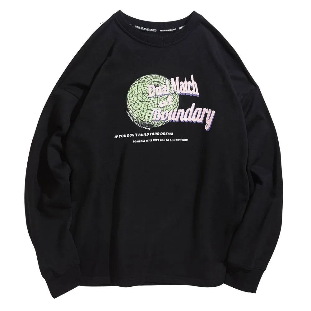 Creative Print Pullover Sweatshirts