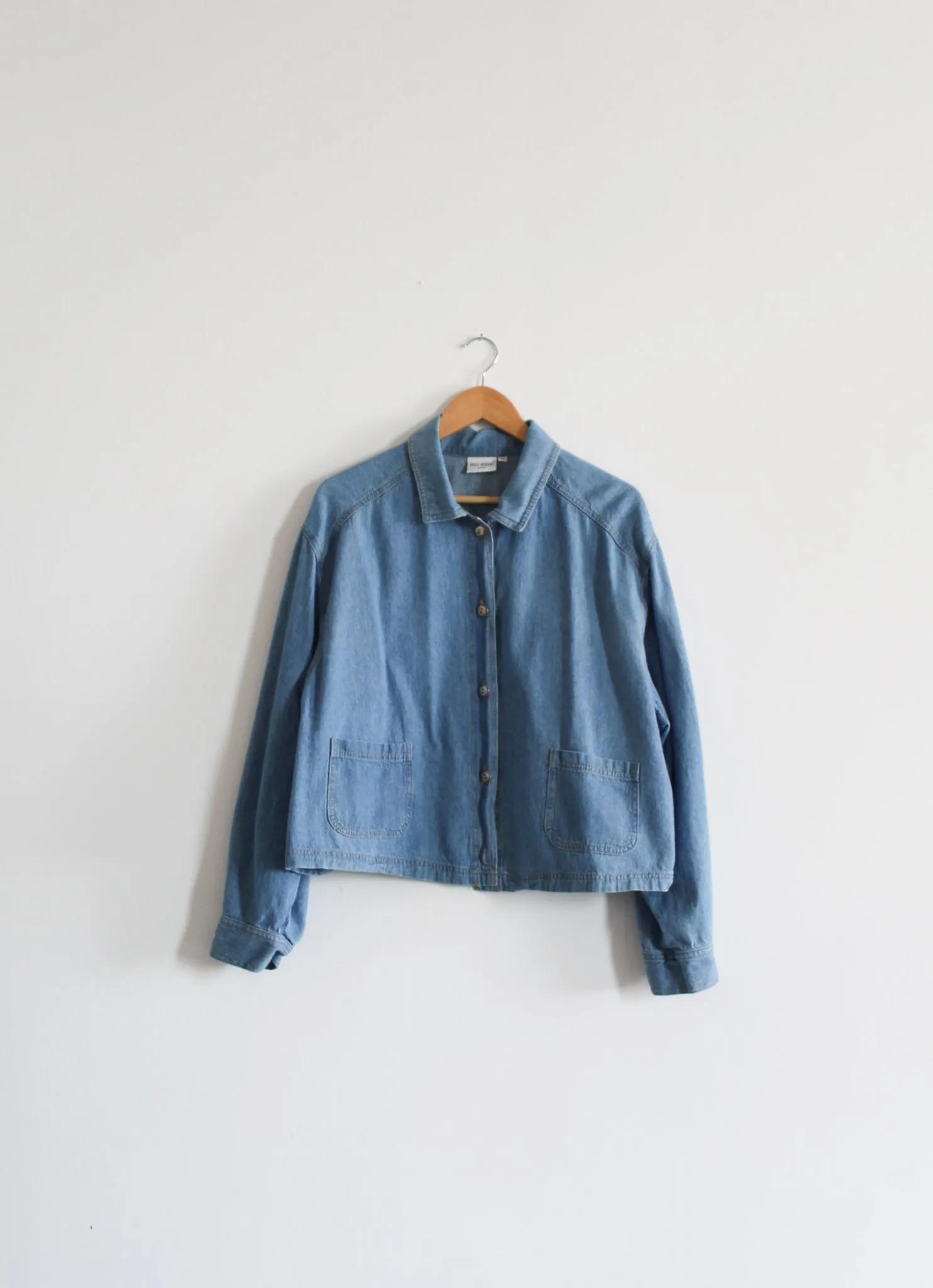 cropped denim chore coat