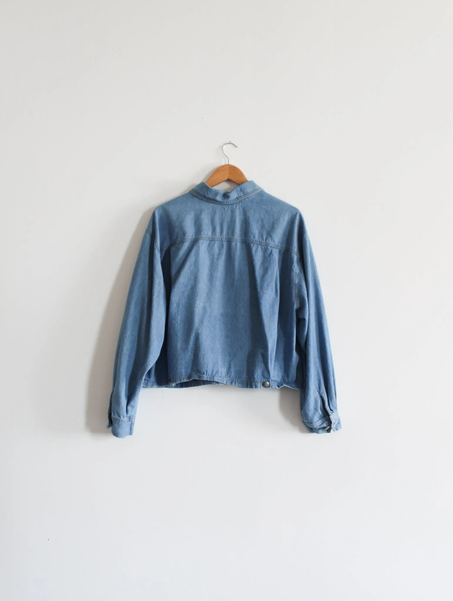 cropped denim chore coat