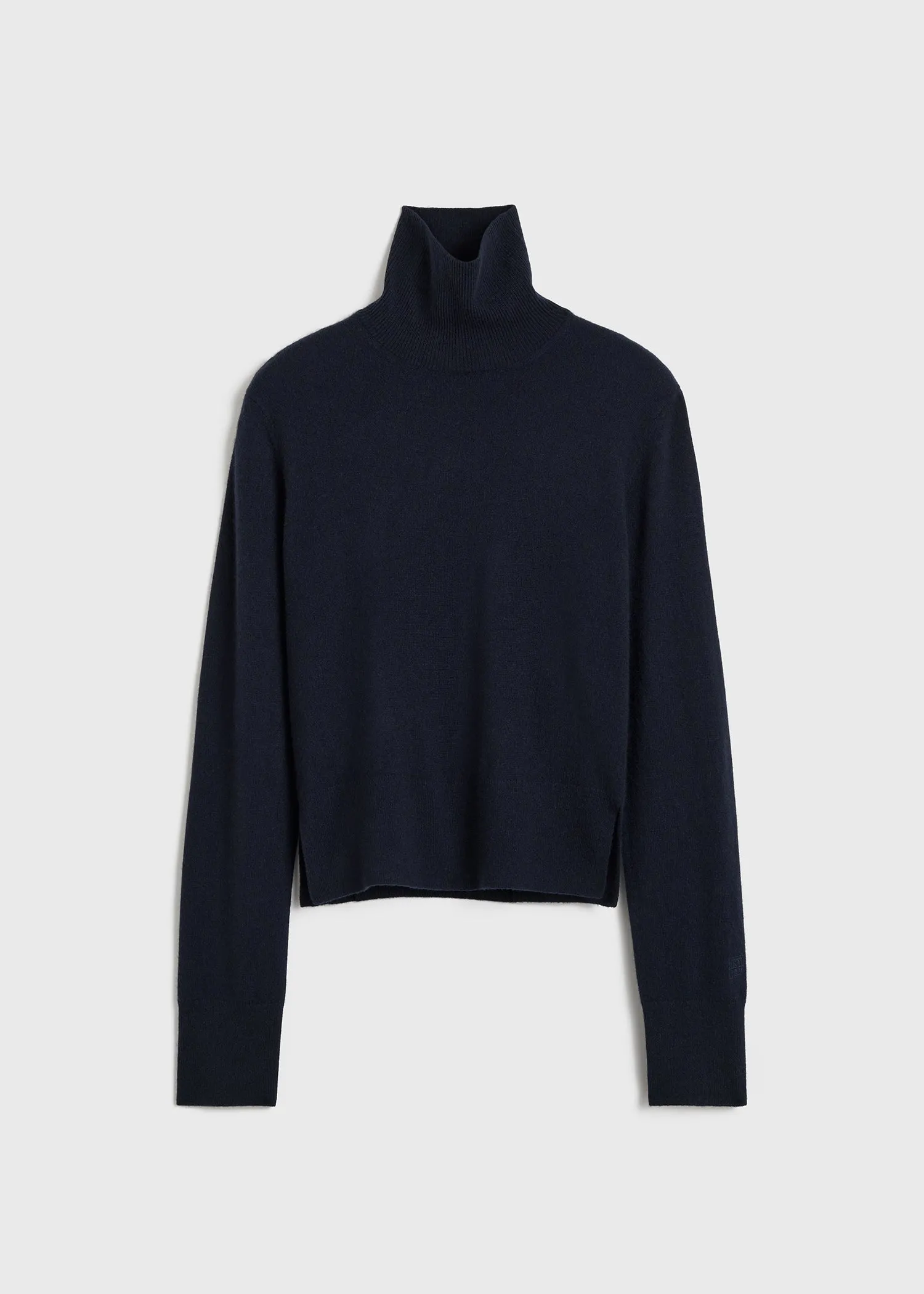 Cropped turtleneck navy