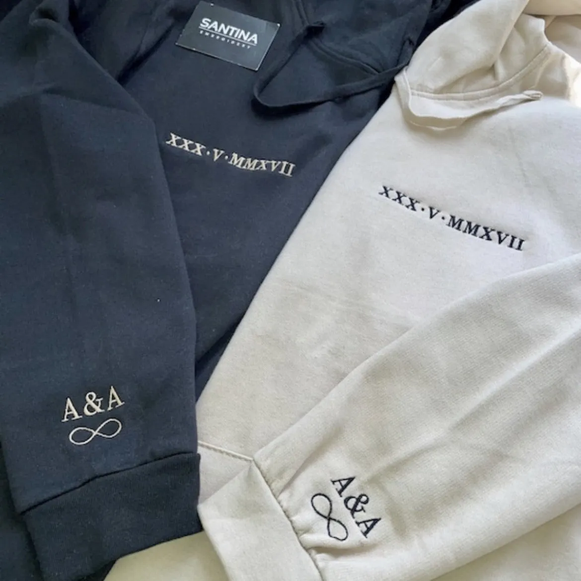 Custom Embroidered Hoodies with Roman Numerals