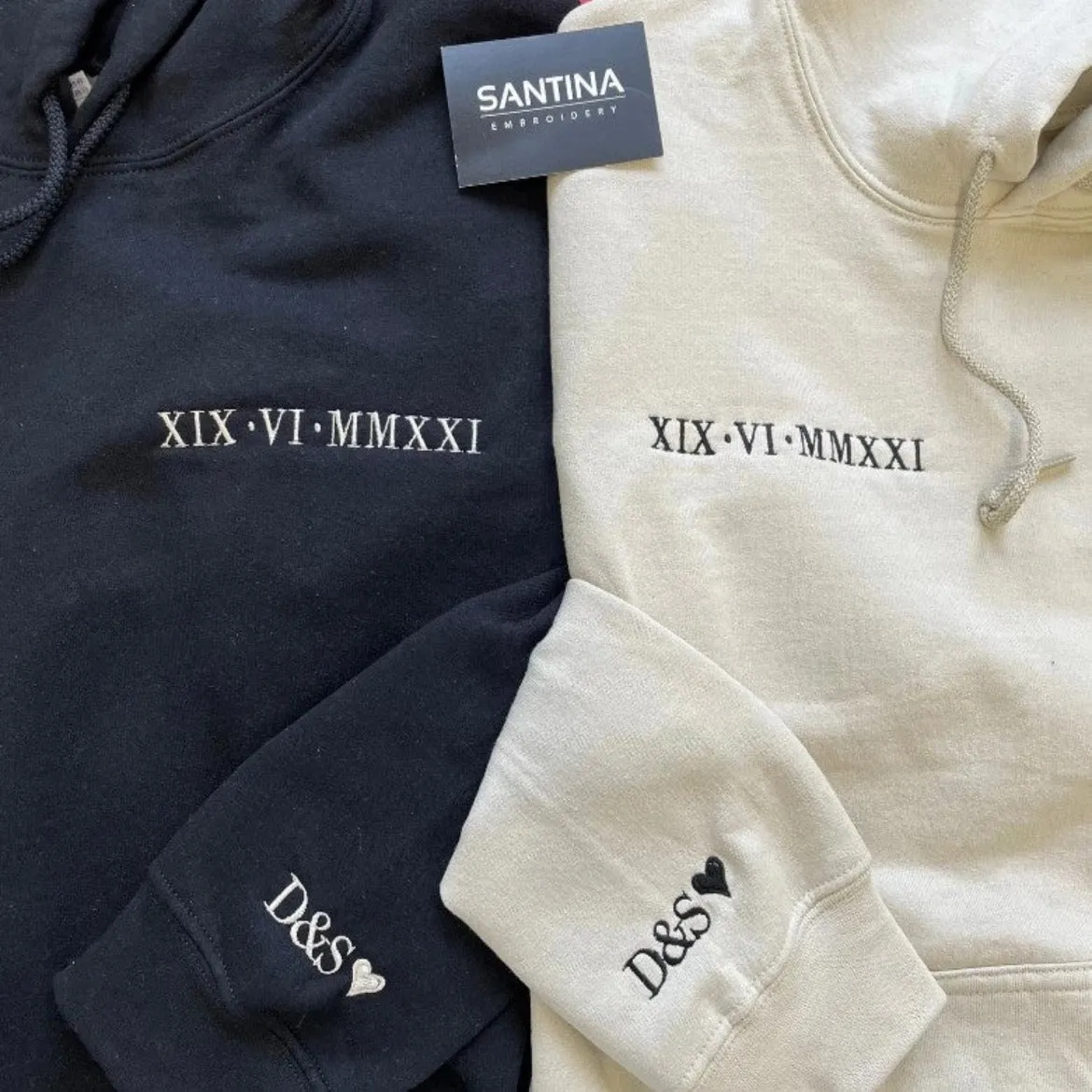 Custom Embroidered Hoodies with Roman Numerals