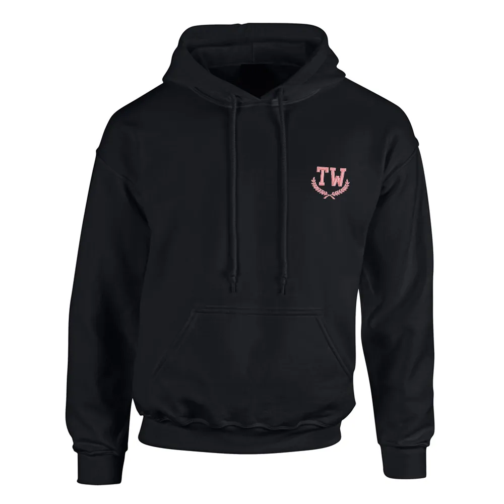 Custom Monogrammed Black Hoodie Sweatshirt