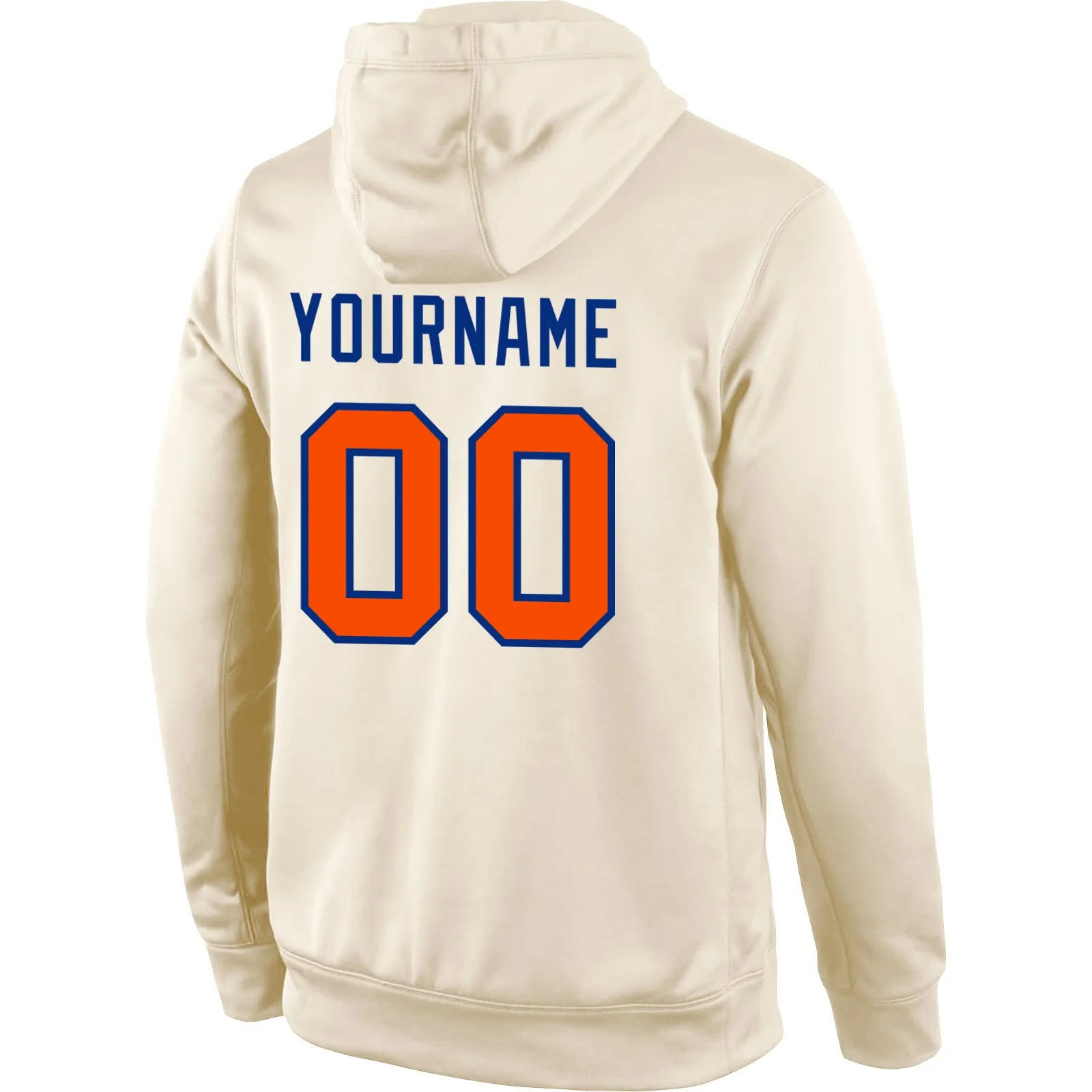 Custom Stitched Cream Orange-Royal Sports Pullover Sweatshirt Hoodie