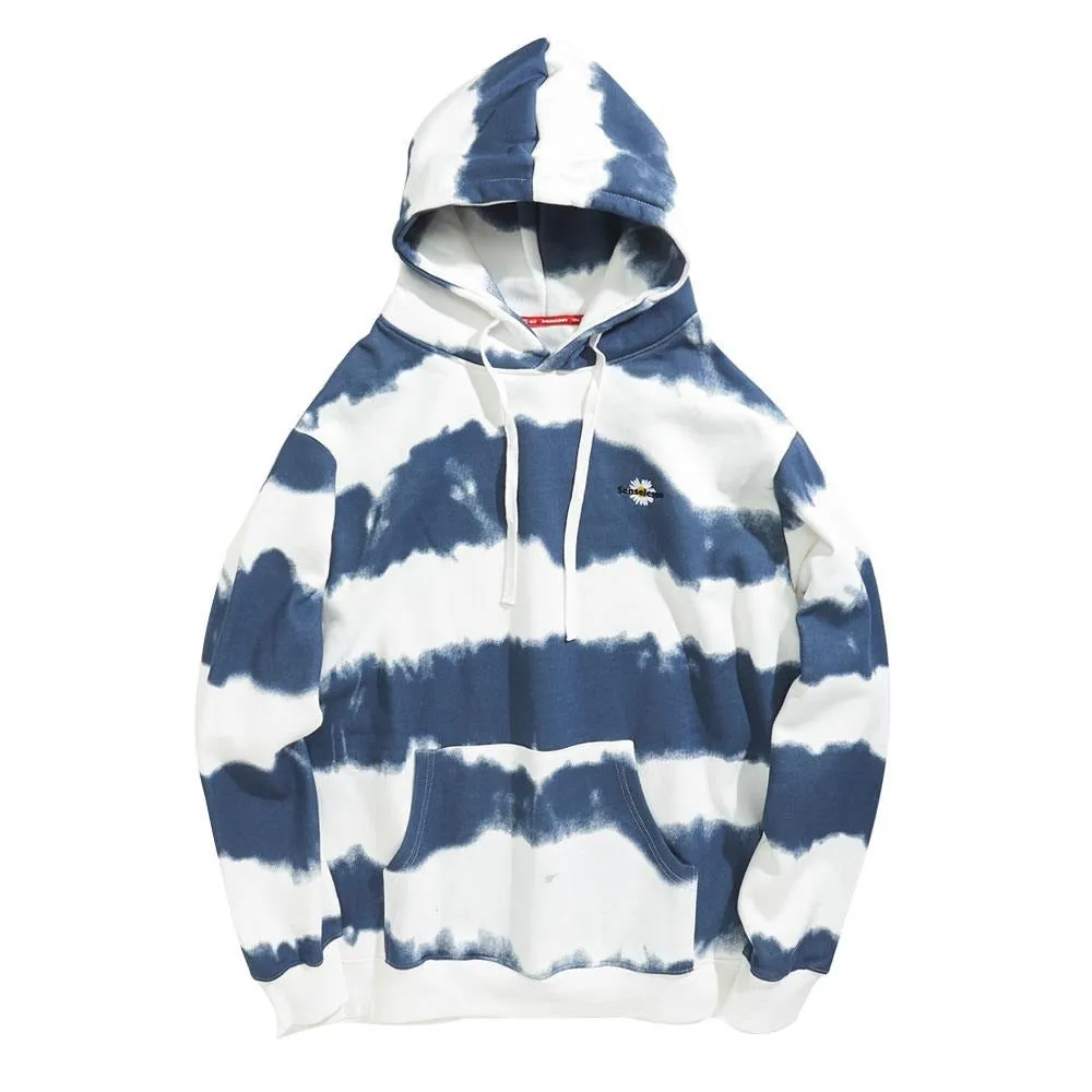 Daisy Tie Dye Striped Fleece Hoodies