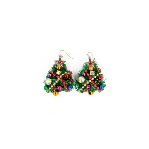 Dangle Christmas Tree Earrings