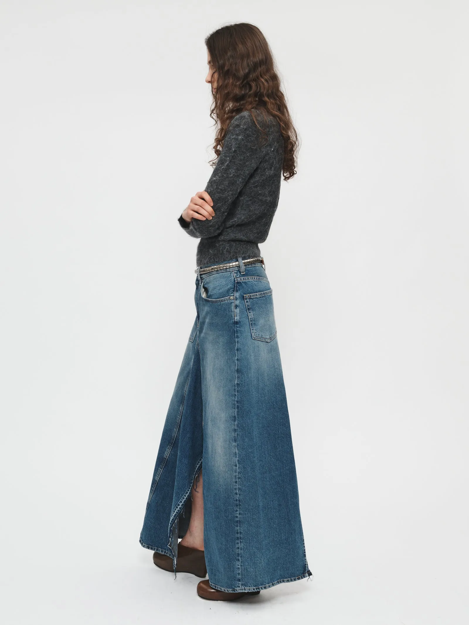 Deconstructed Denim Skirt