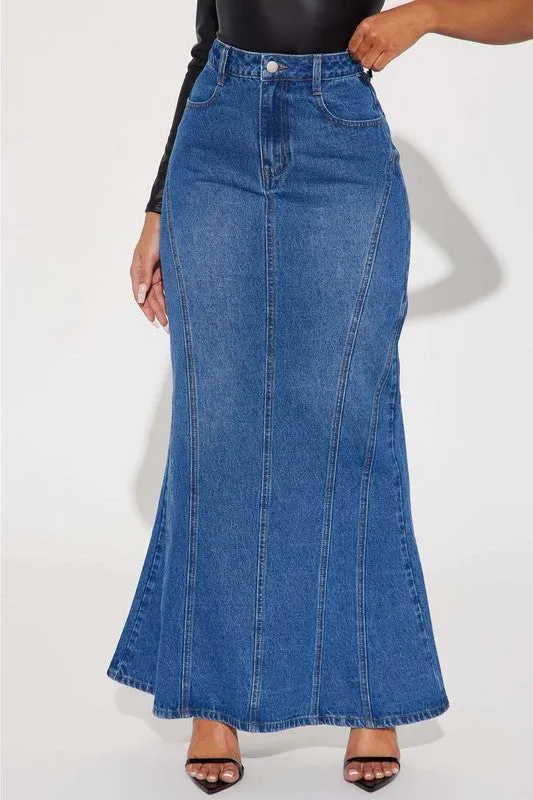 DENIM MAXI SKIRTS