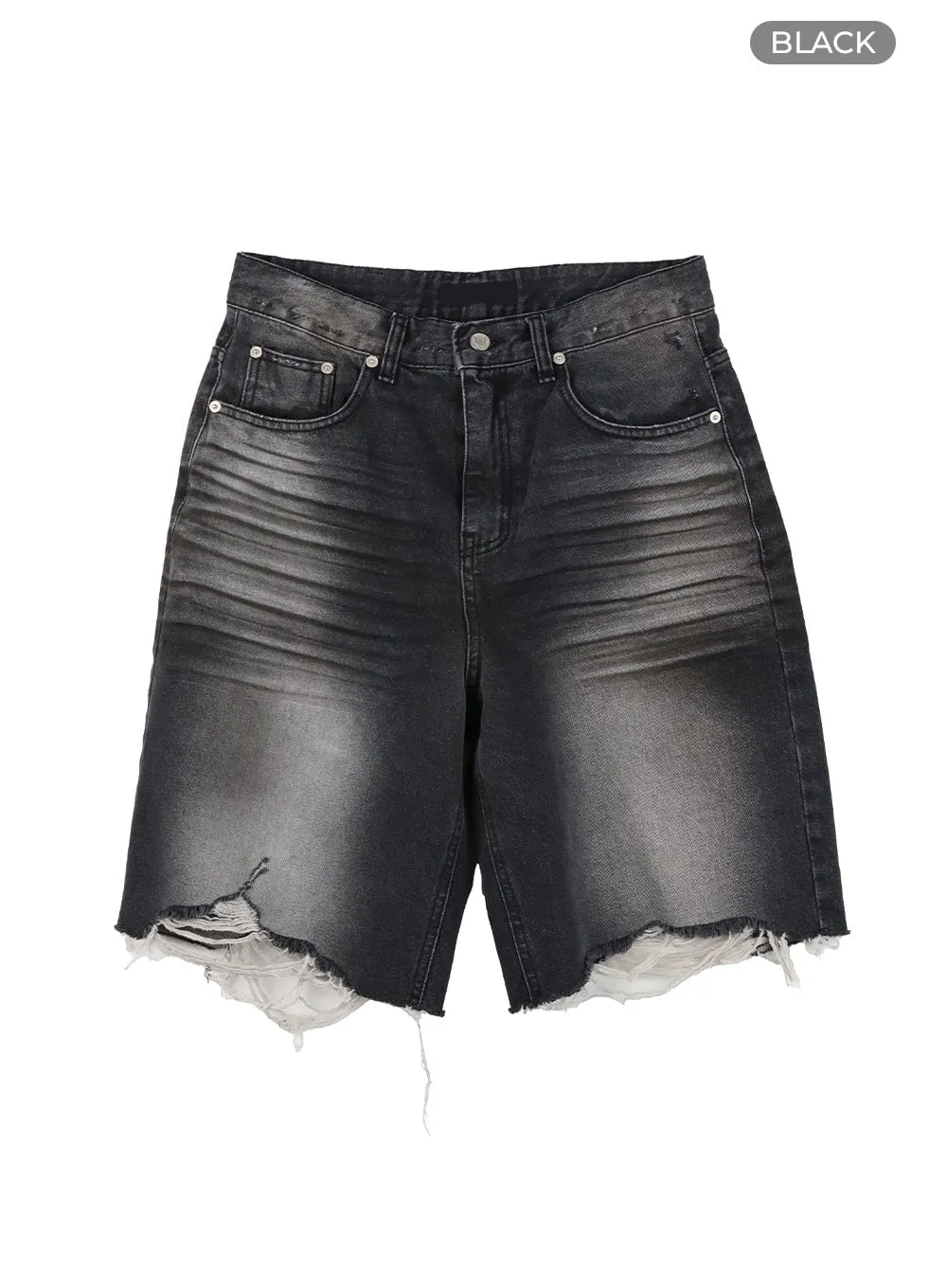 Destroyed Hem Bermuda Jorts CY414