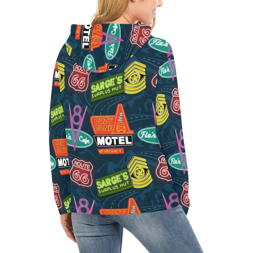 Disney Cars Neon Signs Hoodie for Women