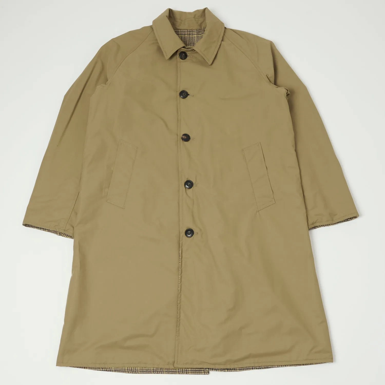 East Harbour Surplus 'Benson' Reversible Trench Coat - Tan/Check