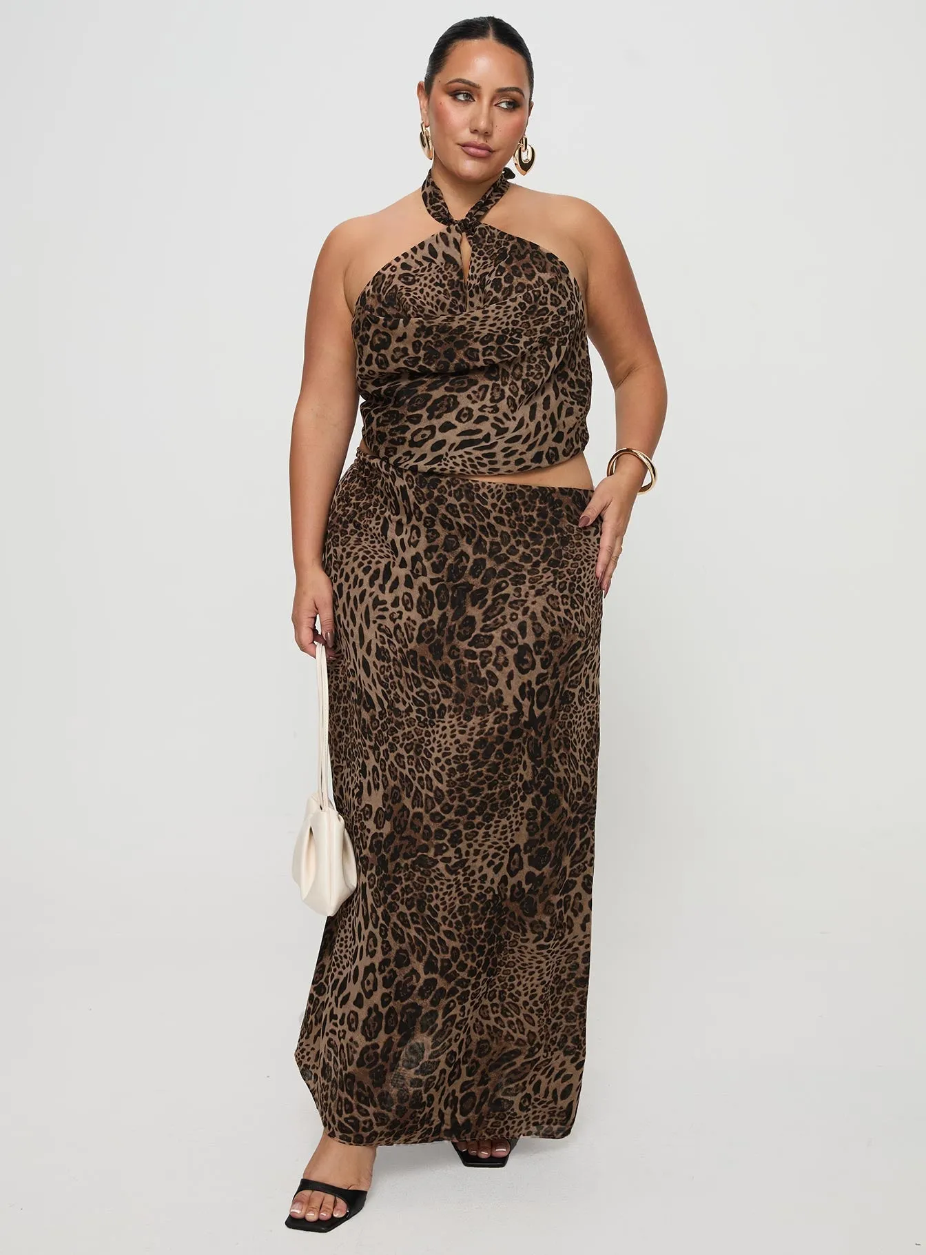 Eleganza Maxi Skirt Leopard Curve