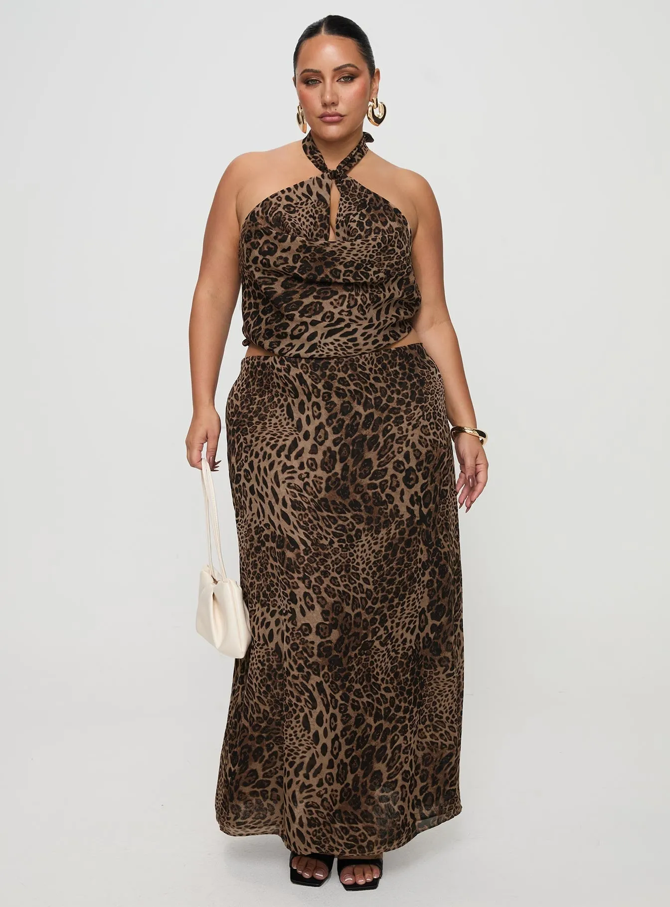 Eleganza Maxi Skirt Leopard Curve