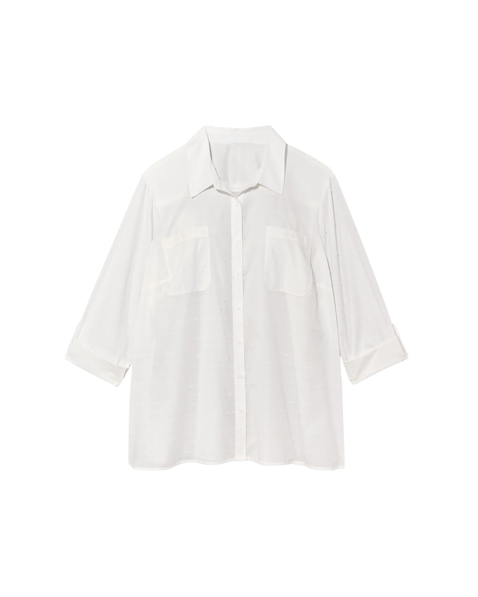 Elsie Button Down Double Pocket Blouse | White