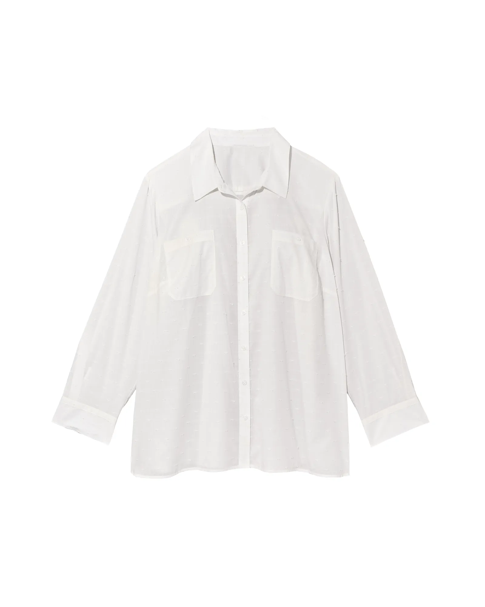 Elsie Button Down Double Pocket Blouse | White