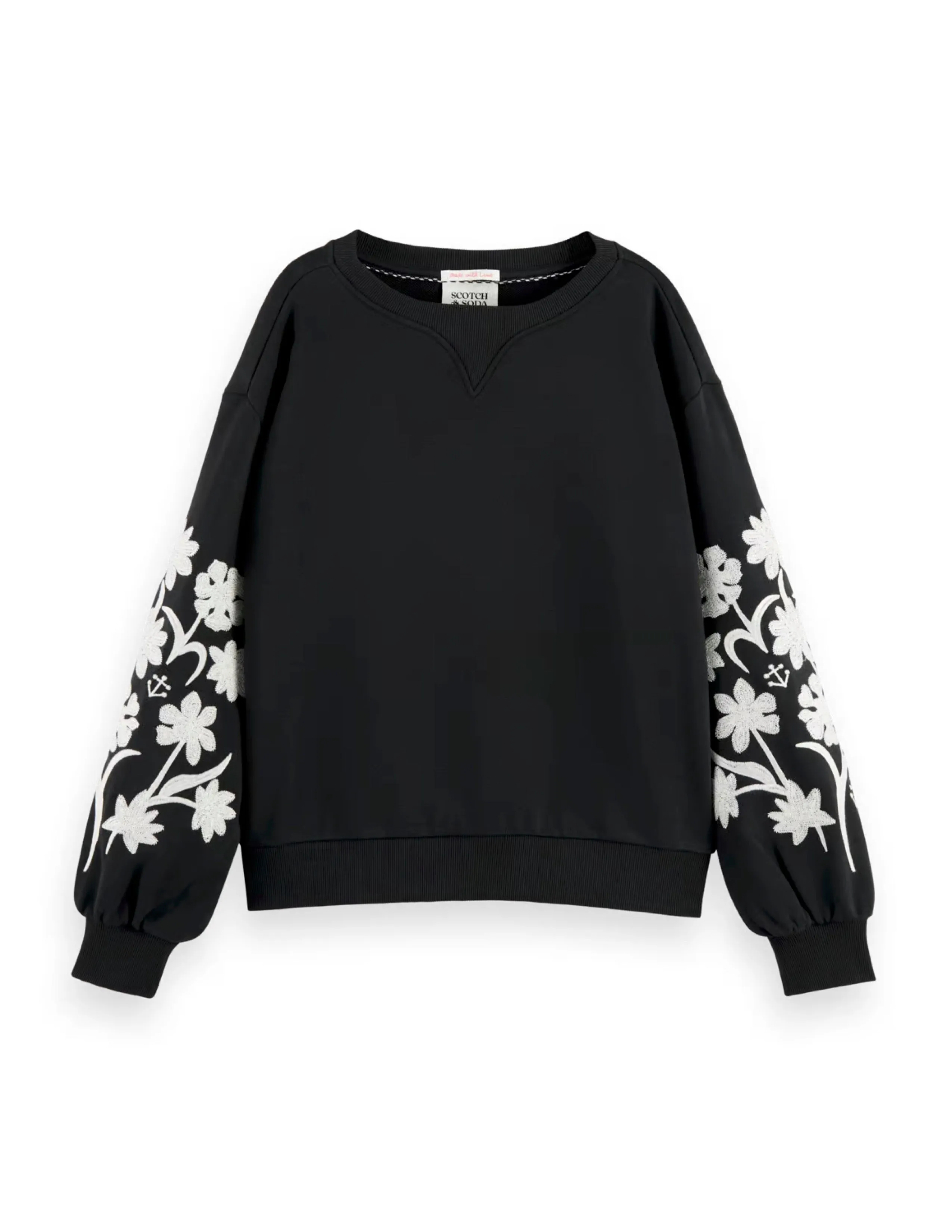 Embroidered Sleeve Sweatshirt