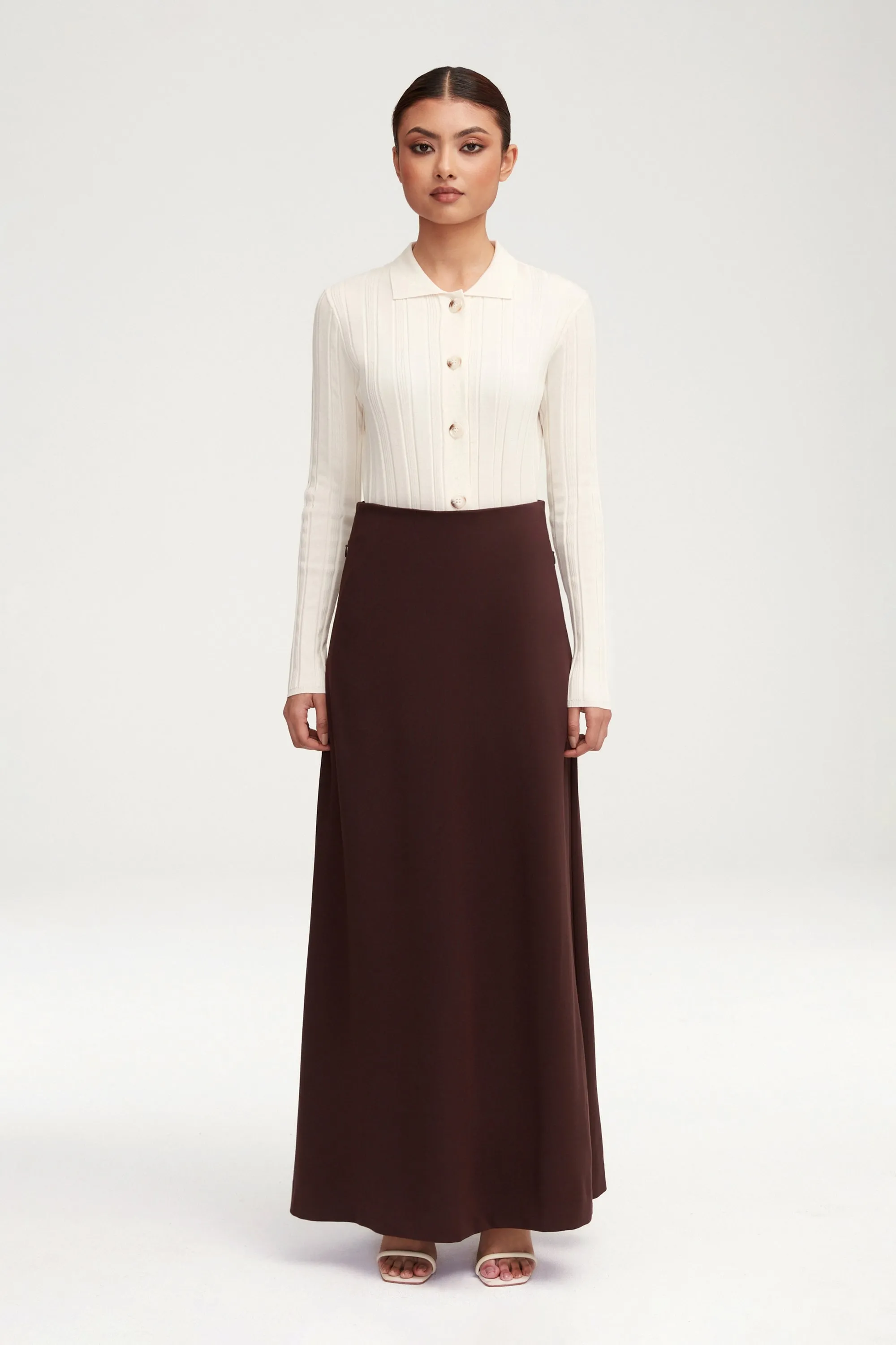 Essential Jersey A-Line Maxi Skirt - Dark Brown