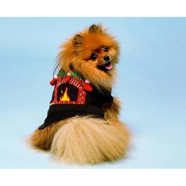 Fabdog | Christmas Dog Jumper - Fireplace