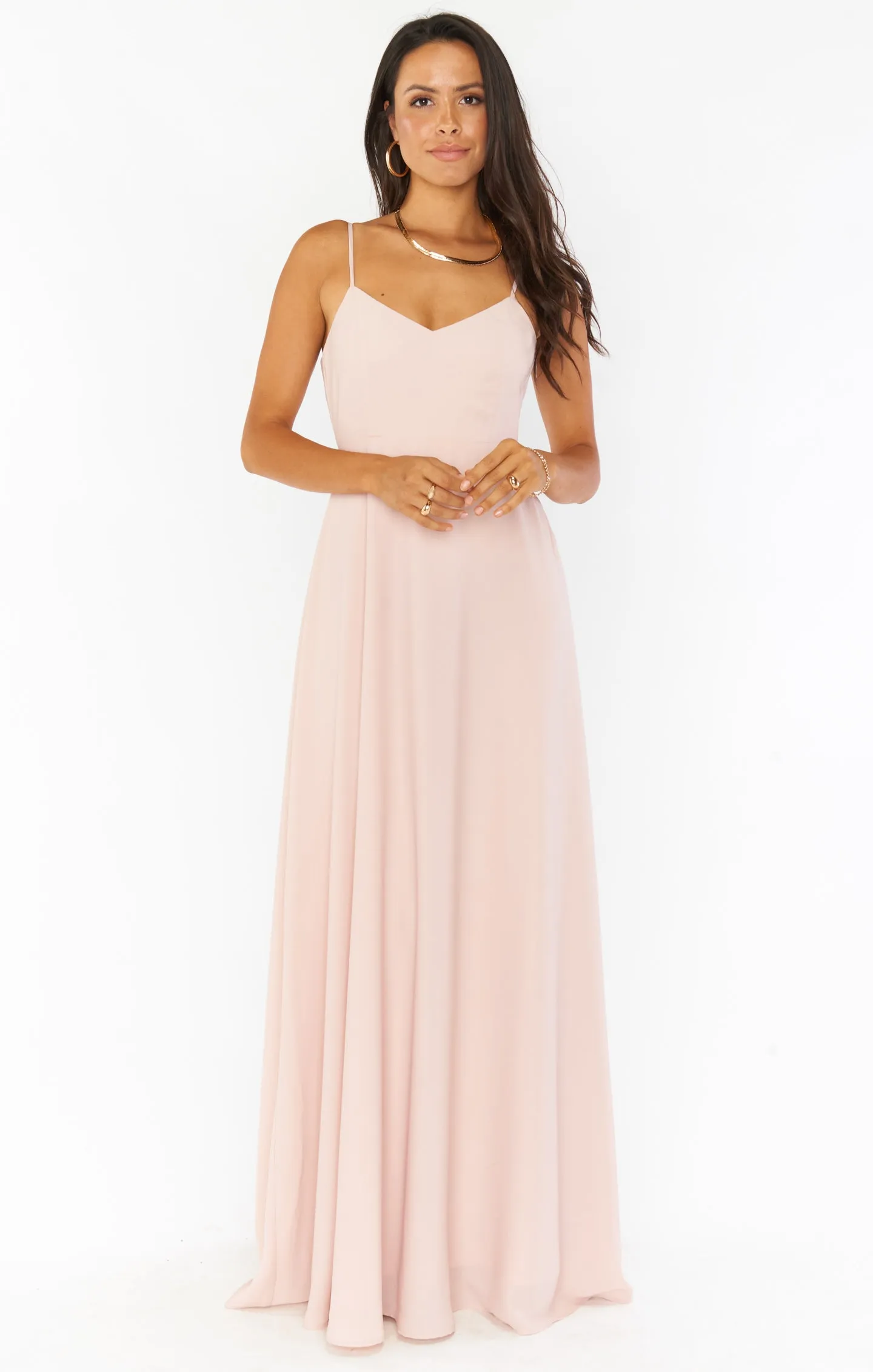 Faith Maxi Dress ~ Dusty Blush Crisp