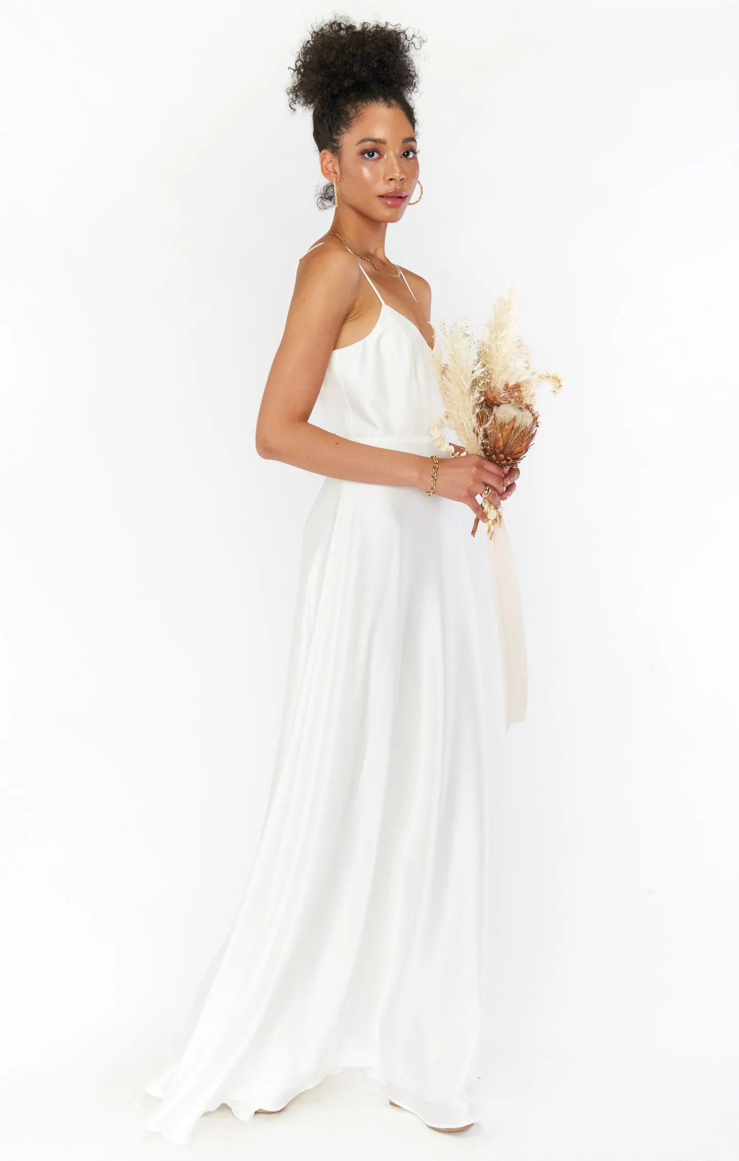 Faith Maxi Dress ~ Ivory Luxe Satin