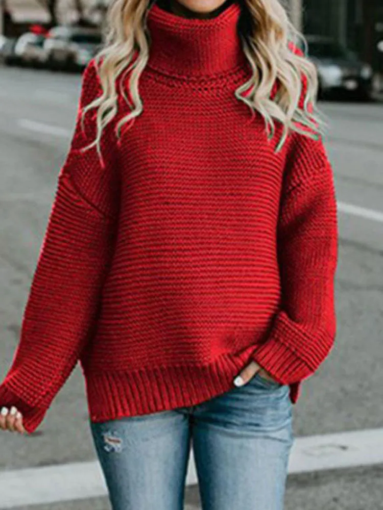 Fashionkova  Autumn Winter Turtleneck Women Long Sleeve Turtle Neck Women Knitted Green Sweater Women's Jumper Pullovers Sweaters For Women