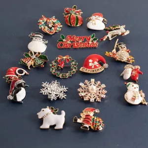 Festive Christmas Themed Brooch Pins