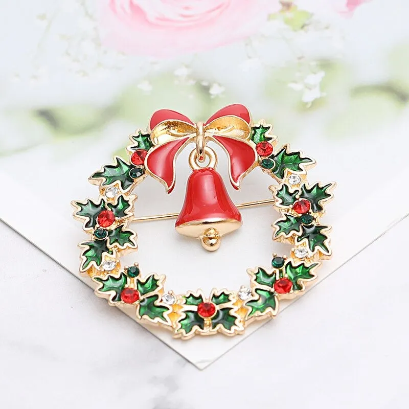 Festive Christmas Themed Brooch Pins