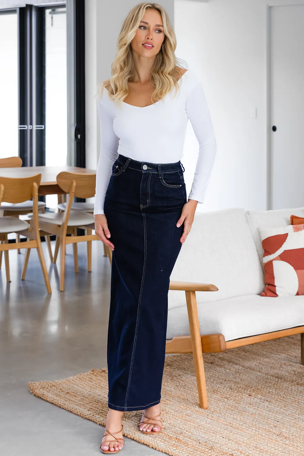 FINAL SALE | Alana Denim Maxi Skirt Dark Indigo Wash