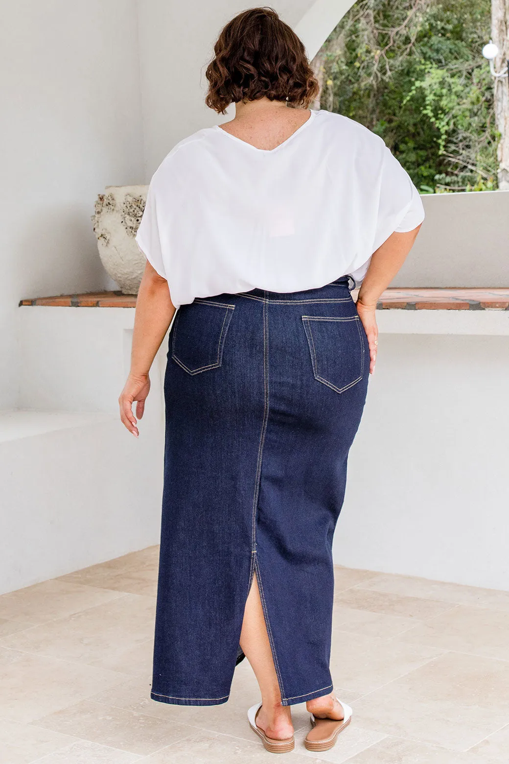 FINAL SALE | Alana Denim Maxi Skirt Dark Indigo Wash