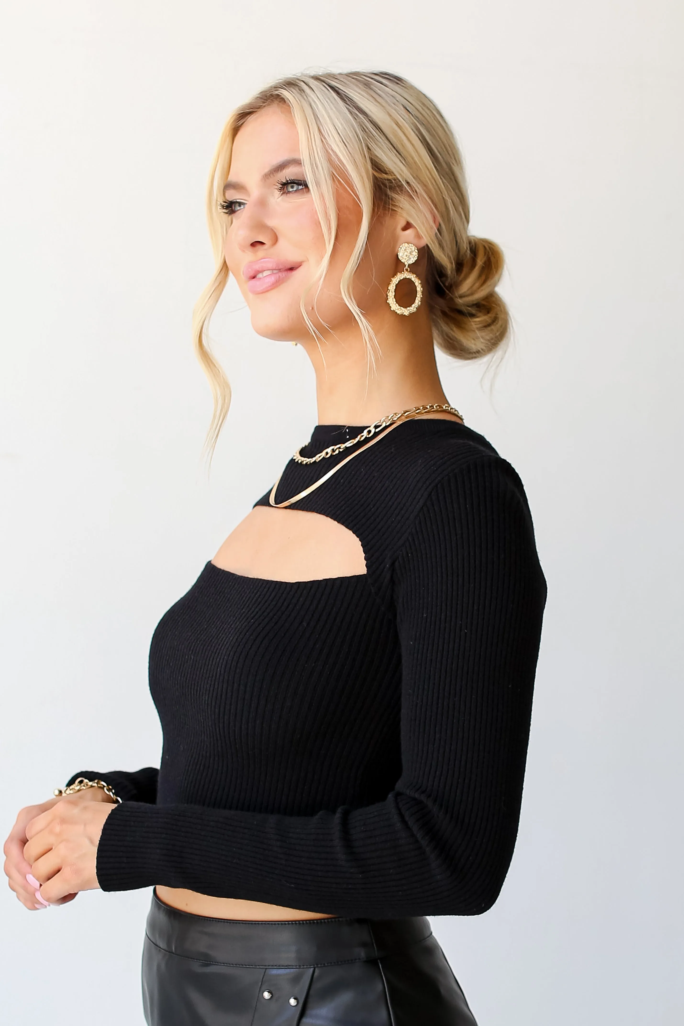 FINAL SALE - Meet You There Ribbed Knit Cutout Top