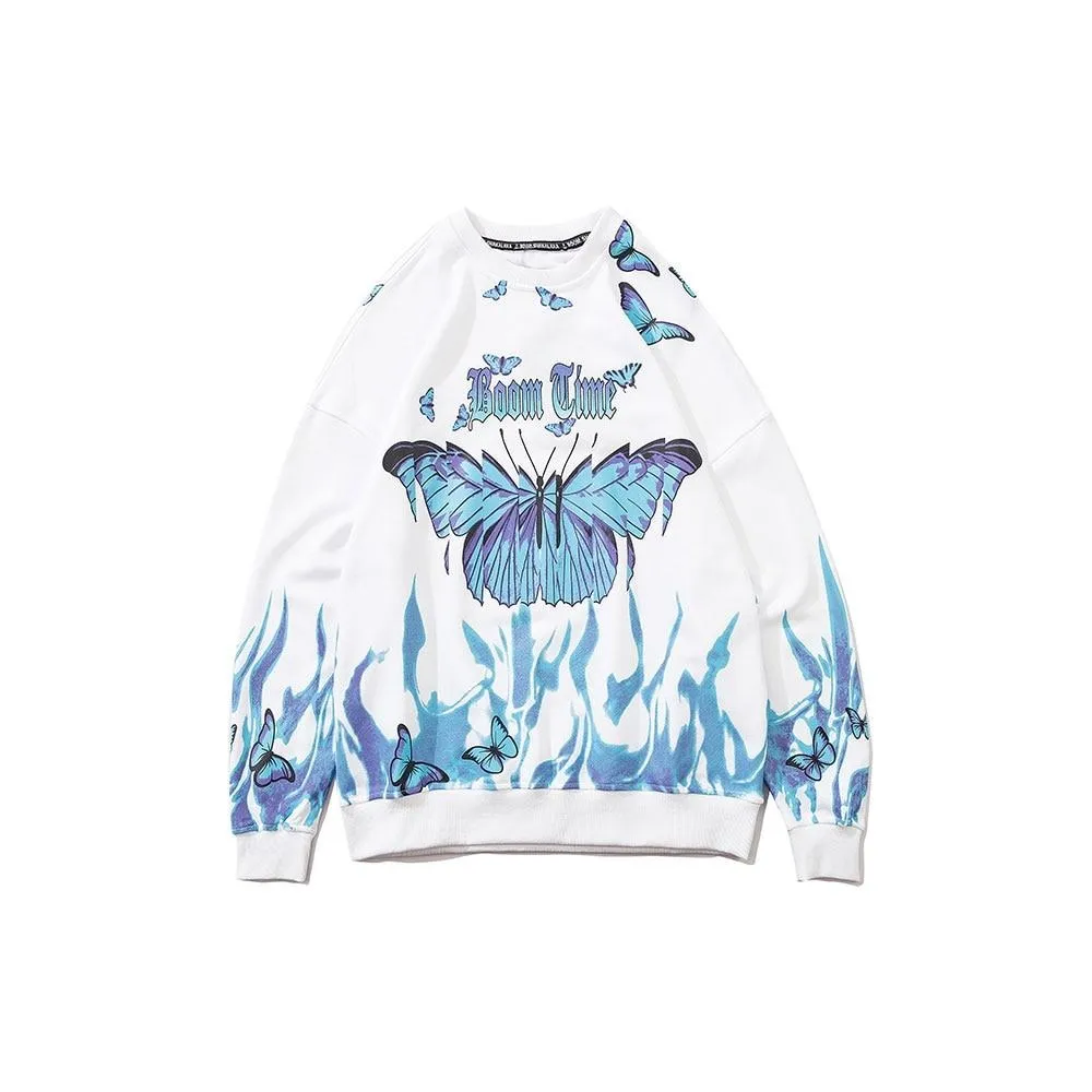 Fire Flame Butterfly Sweatshirts