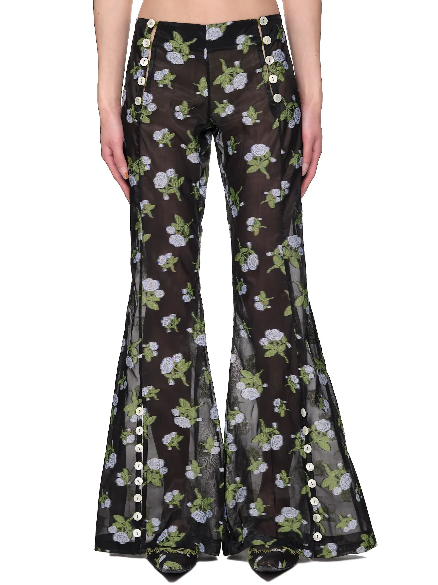 Floral Jacquard Trousers (01TR-BLACK-FLORAL)