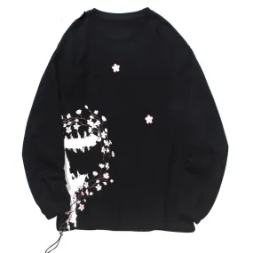 Flowers Print Pullover Sweatshirts