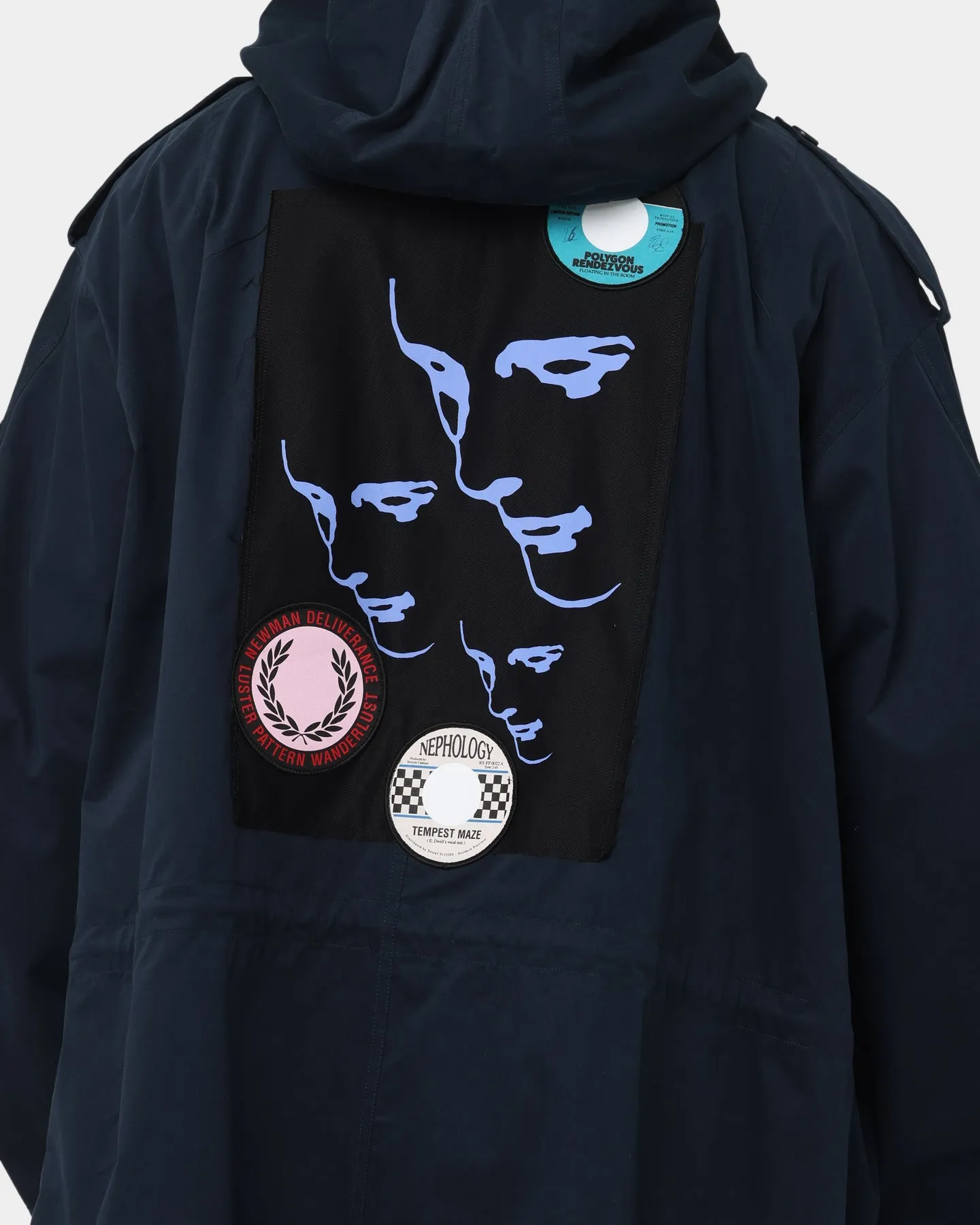 Fred Perry X Raf Simons Patched Parka Basalt Navy