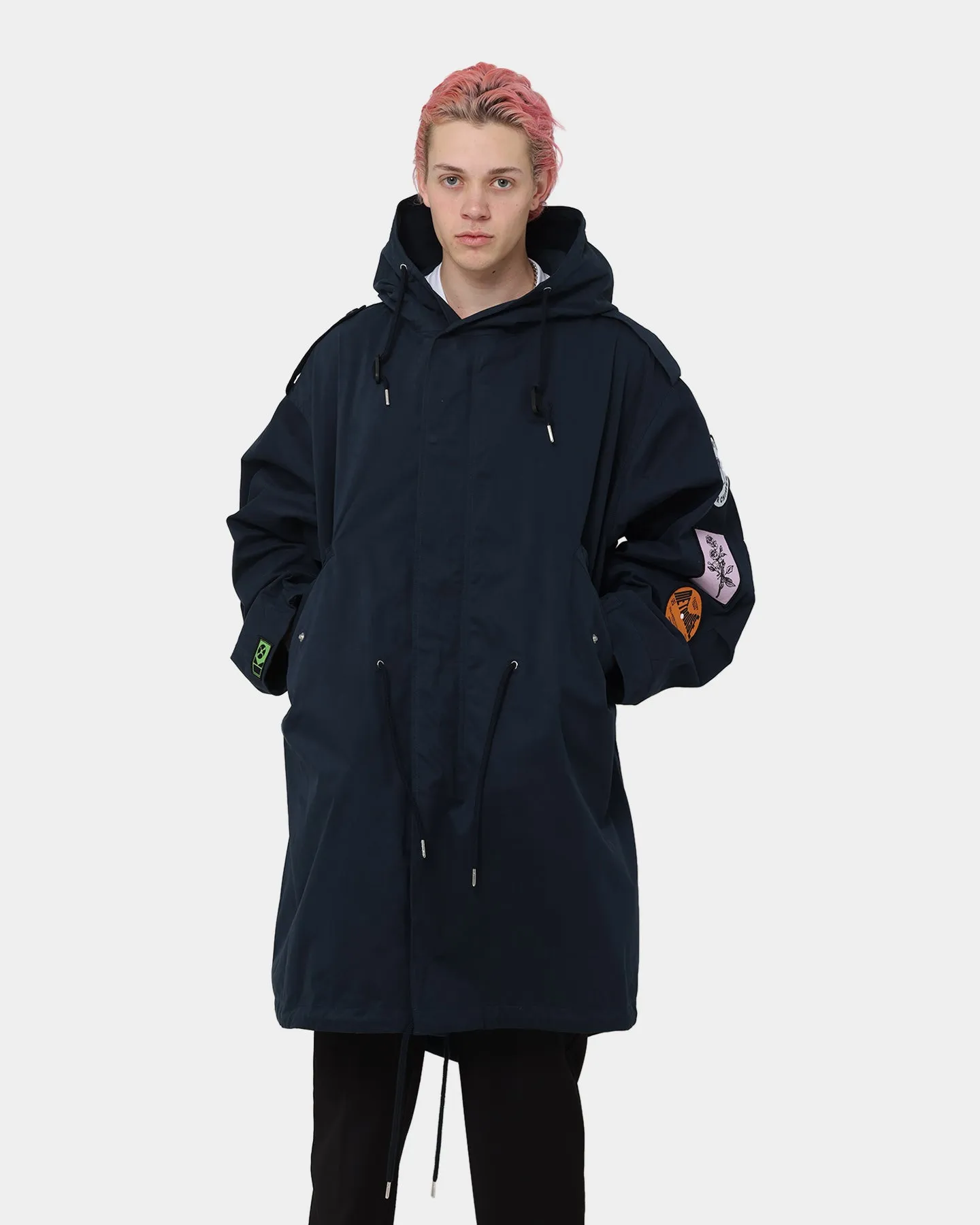 Fred Perry X Raf Simons Patched Parka Basalt Navy