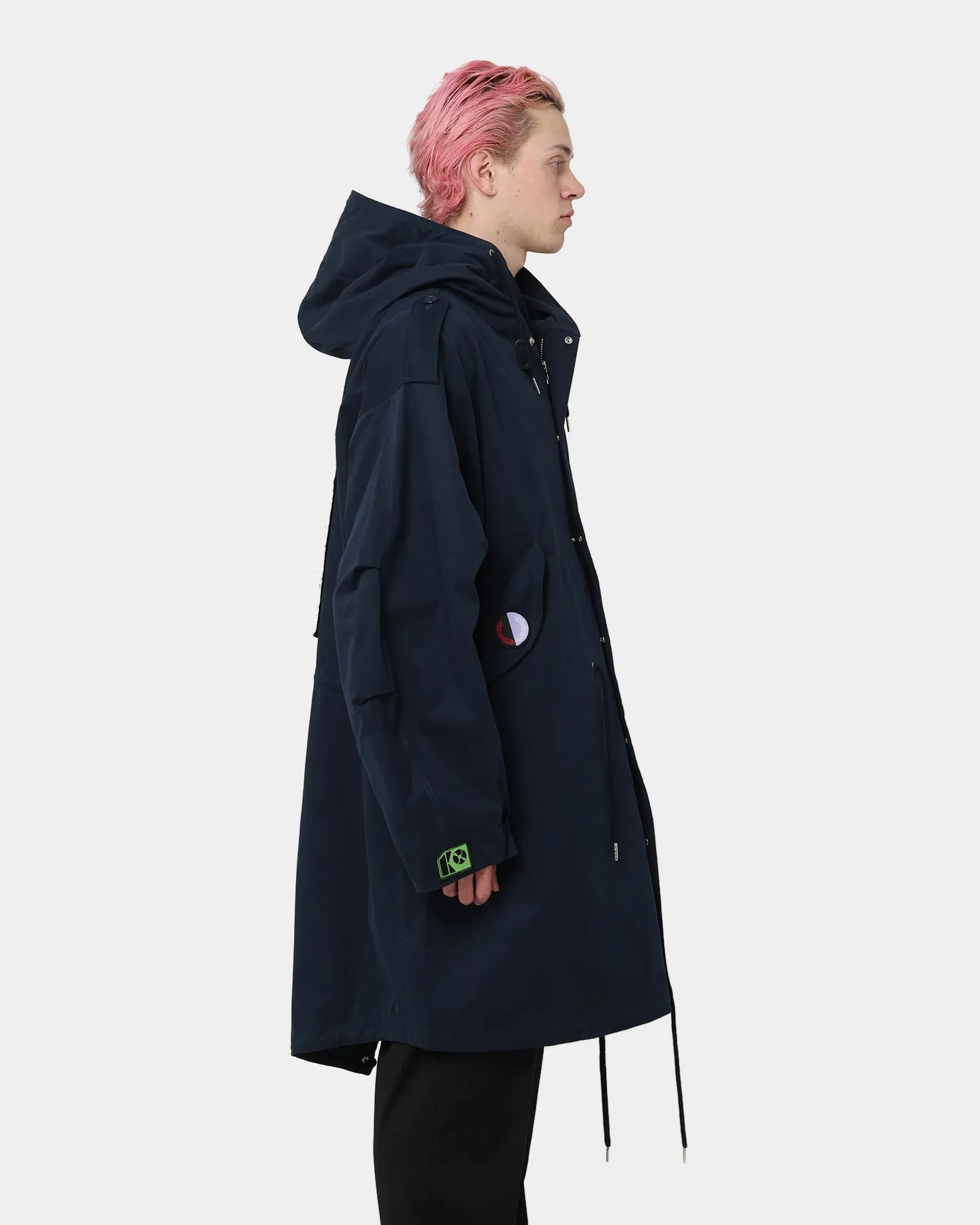 Fred Perry X Raf Simons Patched Parka Basalt Navy